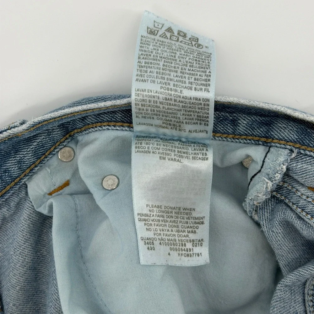 Levi's 505 Regular Fit Jeans Mens 34x32 Light‎ Wash Blue Straight Leg Denim Y2K